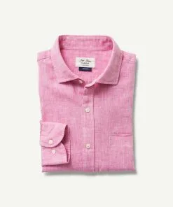 Gazman Pure Linen Plain Long Sleeve Shirt - Berry -Cheap Gazman Store 2 d935b1a8 d06a 431a bd28 454138547ed9