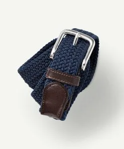 Gazman Plait Stretch Belt - Navy