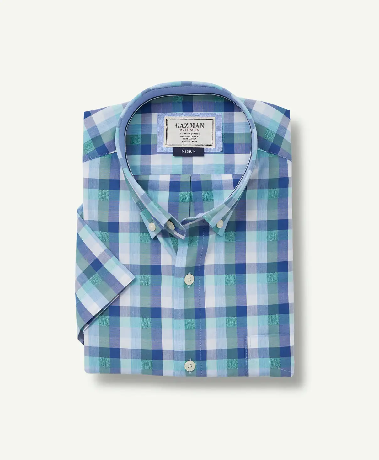 Gazman Melange Check Short Sleeve Shirt - Mint 4 Gazman Melange Check Short Sleeve Shirt - Mint - Image 2