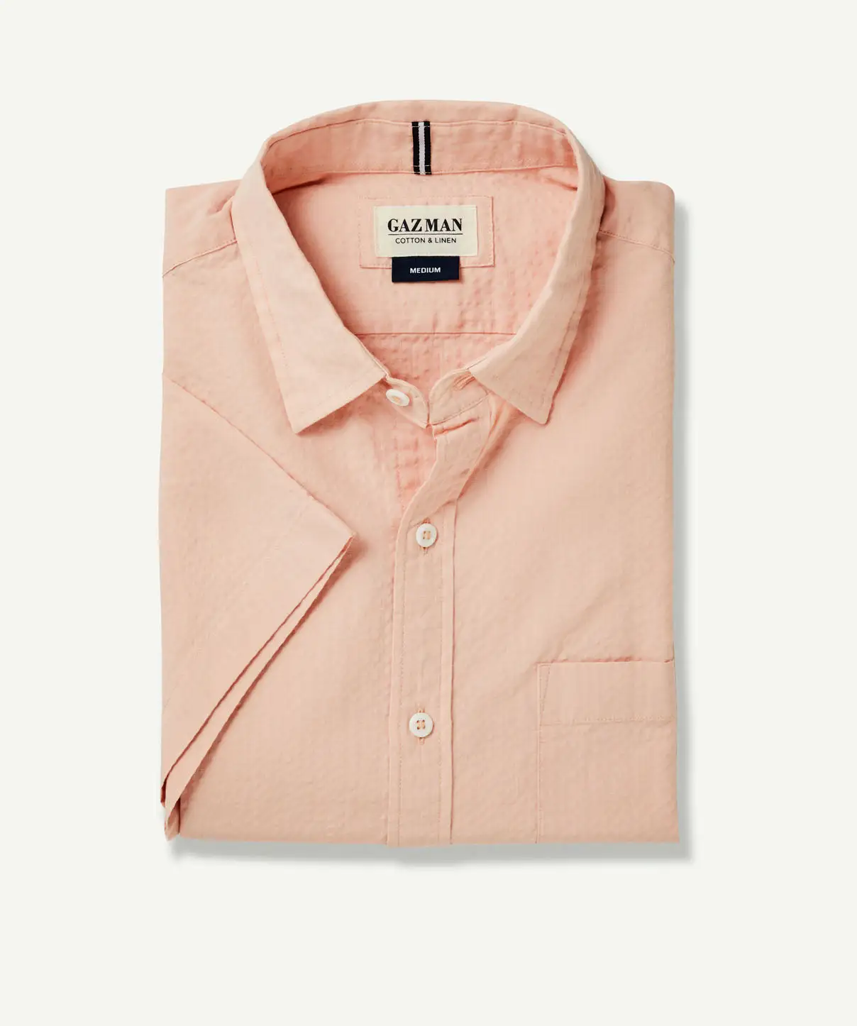 Gazman Casual Textured Linen Blend Plain Shirt - Mango 4 Gazman Casual Textured Linen Blend Plain Shirt - Mango - Image 2