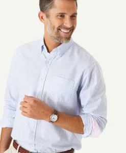 Gazman Casual Oxford Bengal Stripe Shirt - Sky Blue -Cheap Gazman Store 3