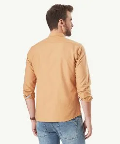 Gazman Tailored Casual Oxford Long Sleeve Shirt - Tobacco -Cheap Gazman Store 3 42788