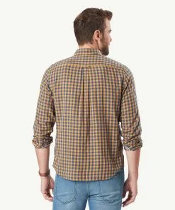 Gazman Casual Double Faced Check Long Sleeve Shirt - Golden Yellow -Cheap Gazman Store 3 42824