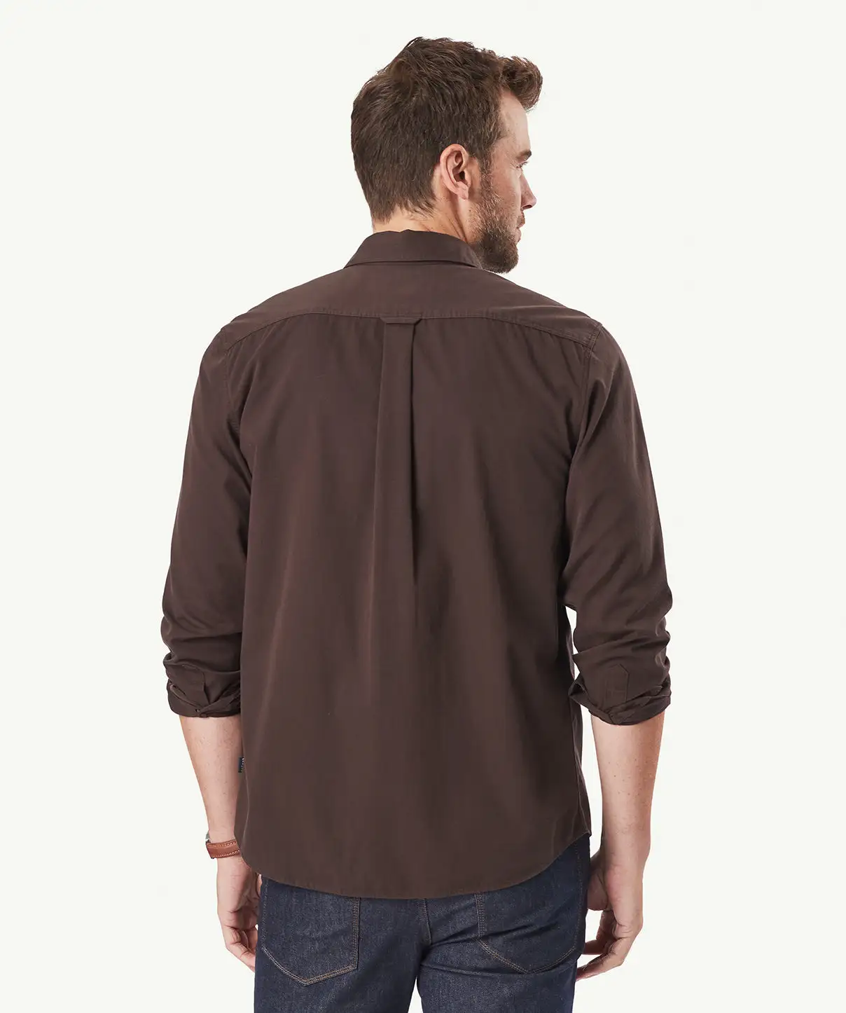 Gazman Authentic Twill Long Sleeve Shirt - Chocolate 5 Gazman Authentic Twill Long Sleeve Shirt - Chocolate - Image 3