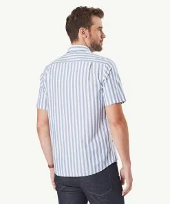 Gazman Casual Bold Stripe Short Sleeve Shirt - Navy Melange -Cheap Gazman Store 3 43347