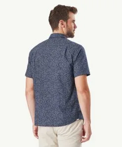 Gazman Casual Floral Print Short Sleeve Shirt - Navy -Cheap Gazman Store 3 43366