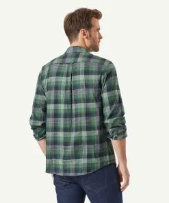 Gazman Brushed Twill Check Long Sleeve Shirt - Forest -Cheap Gazman Store 3 44557