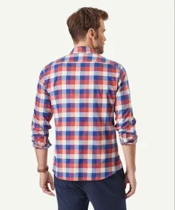 Gazman Tailored Brushed Twill Long Sleeve Shirt - Washed Red -Cheap Gazman Store 3 44613