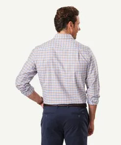 Gazman Easy Care Multi Check Long Sleeve Shirt - Blue -Cheap Gazman Store 3 46067