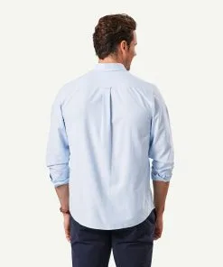 Gazman Plain Casual Oxford Long Sleeve Shirt - Sky Blue 10 Gazman Plain Casual Oxford Long Sleeve Shirt - Sky Blue -Cheap Gazman Store 3 46097