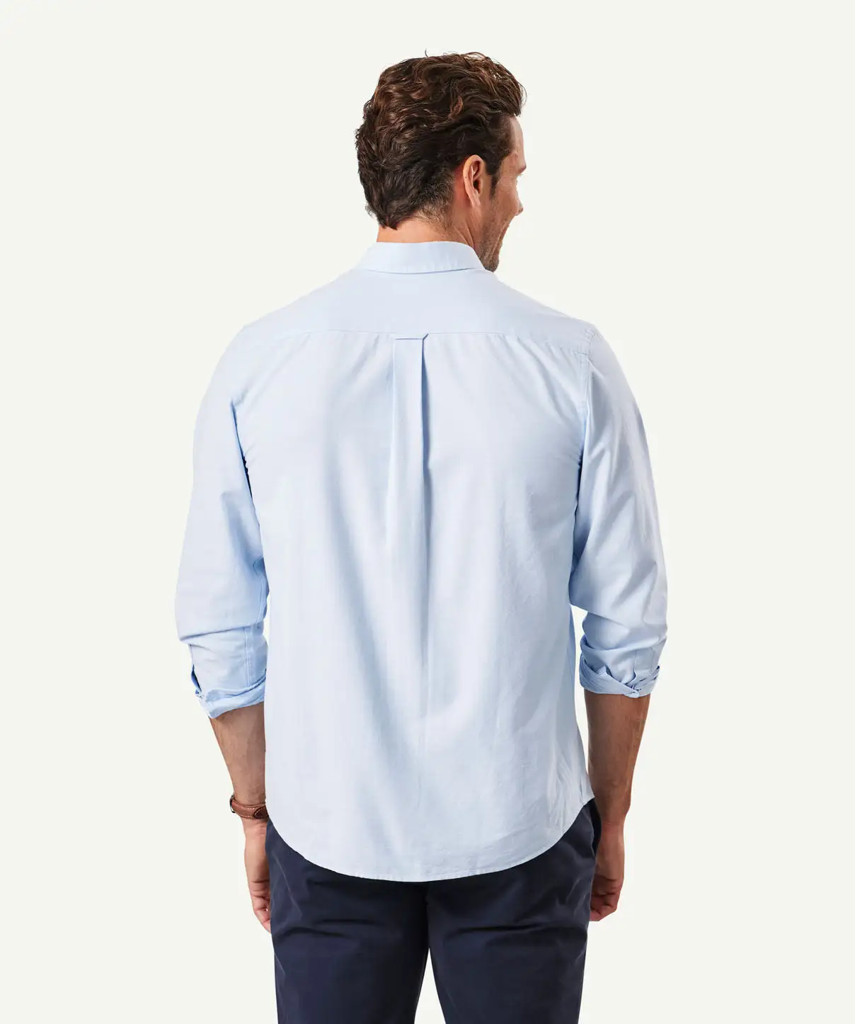 Gazman Plain Casual Oxford Long Sleeve Shirt - Sky Blue 5 Gazman Plain Casual Oxford Long Sleeve Shirt - Sky Blue - Image 3