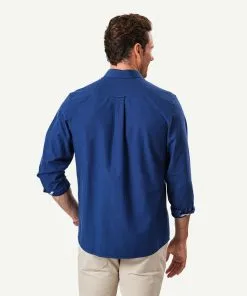 Gazman Plain Casual Oxford Long Sleeve Shirt - French Navy -Cheap Gazman Store 3 46103