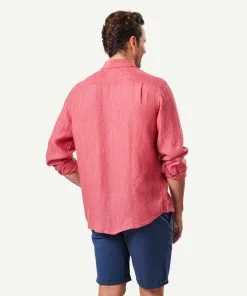 Gazman Pure French Linen Long Sleeve Shirt - Red 9 Gazman Pure French Linen Long Sleeve Shirt - Red -Cheap Gazman Store 3 46123