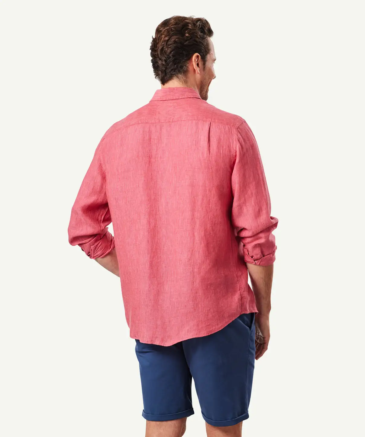 Gazman Pure French Linen Long Sleeve Shirt - Red 5 Gazman Pure French Linen Long Sleeve Shirt - Red - Image 3