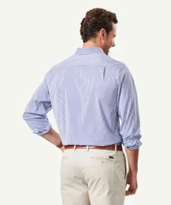 Gazman GAZFLEX Performance Stripe Long Sleeve Shirt - Navy -Cheap Gazman Store 3 46158