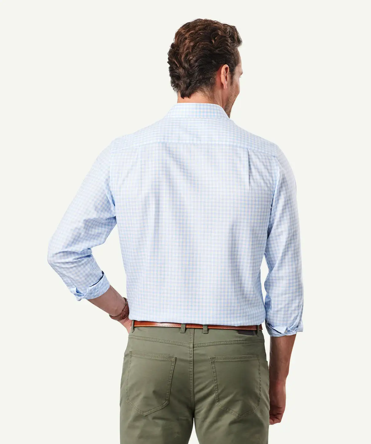 Gazman Non-Iron Twill Check Long Sleeve Shirt - Blue 5 Gazman Non-Iron Twill Check Long Sleeve Shirt - Blue - Image 3