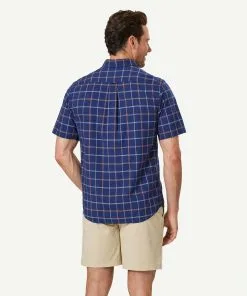 Gazman Casual Madras Check Short Sleeve Shirt - Navy -Cheap Gazman Store 3 46392 96db3537 d714 40b9 a93a 554a2ec72281