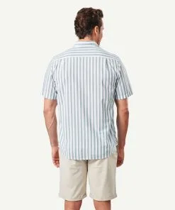 Gazman Casual Bold Melange Stripe Short Sleeve Shirt - Fern -Cheap Gazman Store 3 46402