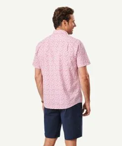 Gazman Casual Leaf Print Short Sleeve Shirt - Washed Red -Cheap Gazman Store 3 46407