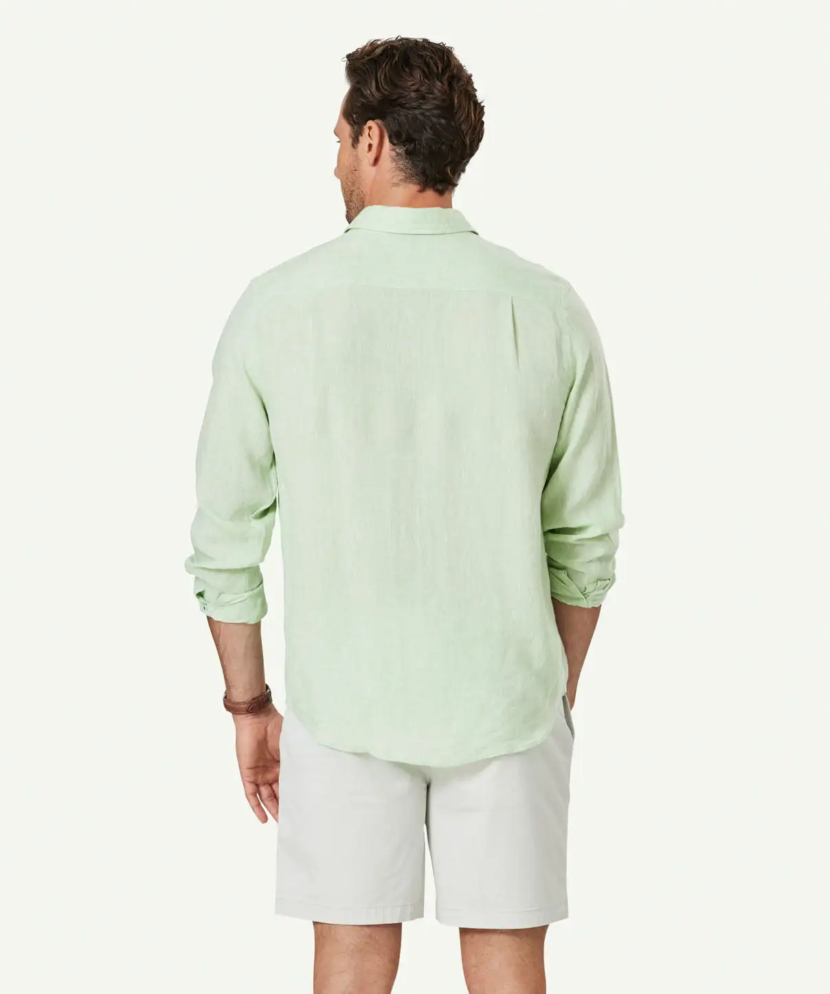 Gazman Pure French Linen Long Sleeve Shirt - Palm 5 Gazman Pure French Linen Long Sleeve Shirt - Palm - Image 3