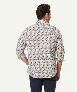 Gazman Casual Floral Print Long Sleeve Shirt - White -Cheap Gazman Store 3 46991