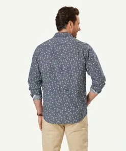 Gazman Casual Floral Dot Print Long Sleeve Shirt - Navy 9 Gazman Casual Floral Dot Print Long Sleeve Shirt - Navy -Cheap Gazman Store 3 46996