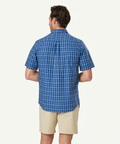 Gazman Easy Care Check Short Sleeve Shirt - Navy -Cheap Gazman Store 3 47311