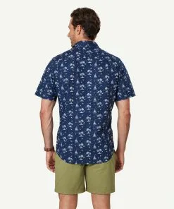 Gazman Casual Island Print Short Sleeve Shirt - Midnight -Cheap Gazman Store 3 47321