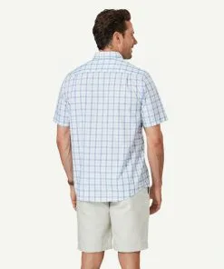 Gazman Easy Care Slub Check Short Sleeve Shirt - Blue -Cheap Gazman Store 3 47416
