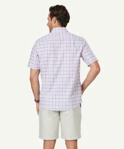 Gazman Easy Care Slub Check Short Sleeve Shirt - Pink -Cheap Gazman Store 3 47421