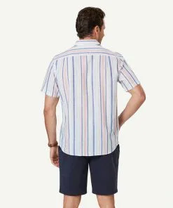 Gazman Linen Blend Variegated Stripe Short Sleeve Shirt - Multi Stripe 9 Gazman Linen Blend Variegated Stripe Short Sleeve Shirt - Multi Stripe -Cheap Gazman Store 3 47458