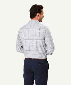 Gazman Easy Care Twill Check Long Sleeve Shirt - Grey Melange -Cheap Gazman Store 3 48511