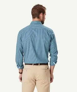 Gazman Easy Care Check Long Sleeve Shirt - Green -Cheap Gazman Store 3 48555