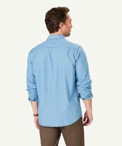 Gazman Indigo Twill Long Sleeve Shirt - Indigo -Cheap Gazman Store 3 48644