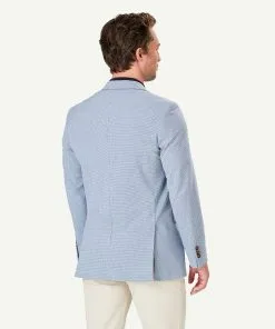 Gazman Performance Houndstooth Sports Jacket - Blue -Cheap Gazman Store 3 48796