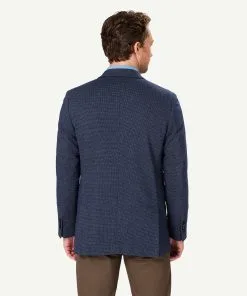 Gazman Stretch Houndstooth Sports Jacket - Navy -Cheap Gazman Store 3 48812