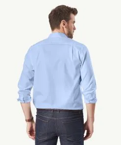 Gazman Easy Care Plain Oxford Shirt - Blue 9 Gazman Easy Care Plain Oxford Shirt - Blue -Cheap Gazman Store 3 49396