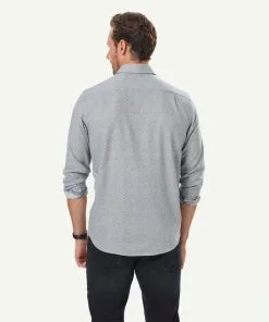 Gazman Brushed Twill Leaf Print Long Sleeve Shirt - Grey -Cheap Gazman Store 3 49905