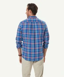 Gazman Brushed Twill Multi Check Long Sleeve Shirt - Indigo -Cheap Gazman Store 3 49930