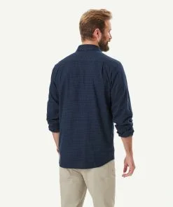 Gazman Brushed Twill Grid Check Long Sleeve Shirt - Midnight -Cheap Gazman Store 3 49950