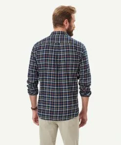 Gazman Brushed Twill Check Long Sleeve Shirt - Navy -Cheap Gazman Store 3 49982