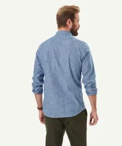 Gazman Tailored Casual Chambray Long Sleeve Shirt - Chambray -Cheap Gazman Store 3 50002