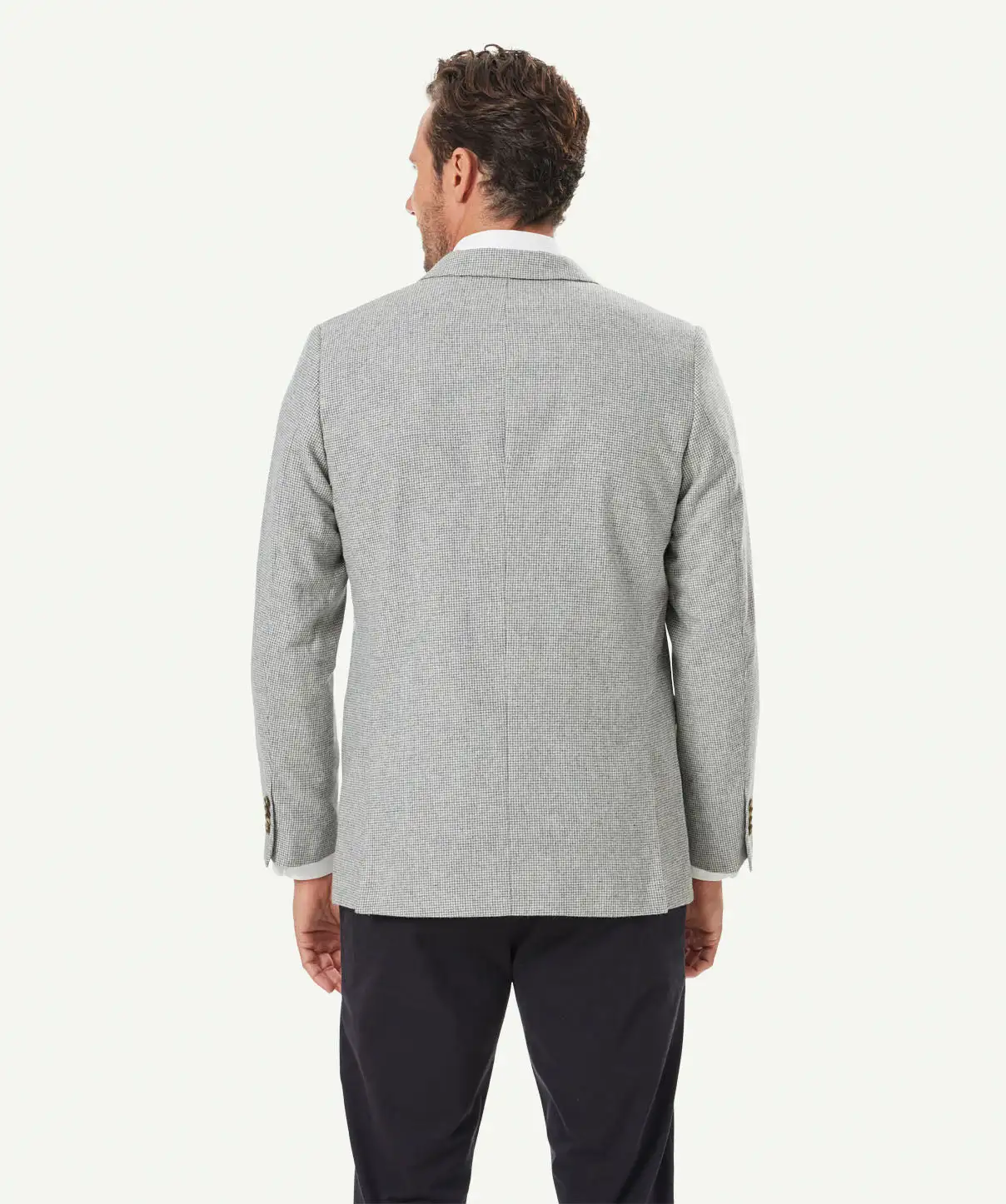 Gazman Wool Blend Houndstooth Sports Jacket - Light Grey 5 Gazman Wool Blend Houndstooth Sports Jacket - Light Grey - Image 3