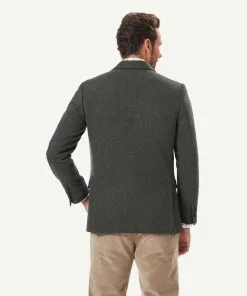 Gazman Wool Blend Herringbone Sports Jacket - Forest -Cheap Gazman Store 3 50046