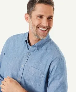 Gazman True Indigo Chambray Shirt - Denim -Cheap Gazman Store 3 1fceca94 d020 4d65 9863 c55cb796a380