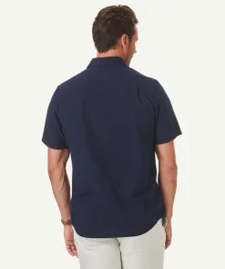 Gazman Tonal Seersucker Short Sleeve Shirt - Dark Navy -Cheap Gazman Store 3 201d1b01 edfd 401d 9535 d19524f6a39e
