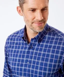 Gazman Easy Care Oxford Check Shirt - Royal -Cheap Gazman Store 3 26421cab c6a7 4344 8261 729c03291d38