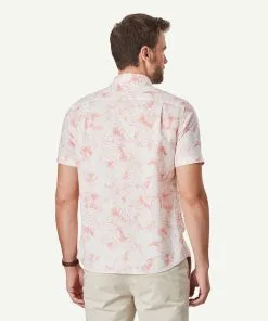 Gazman Linen Blend Fern Print Short Sleeve Shirt - Flamingo -Cheap Gazman Store 3 2d16fc20 7e7a 4898 84d4 423be42fb6a8