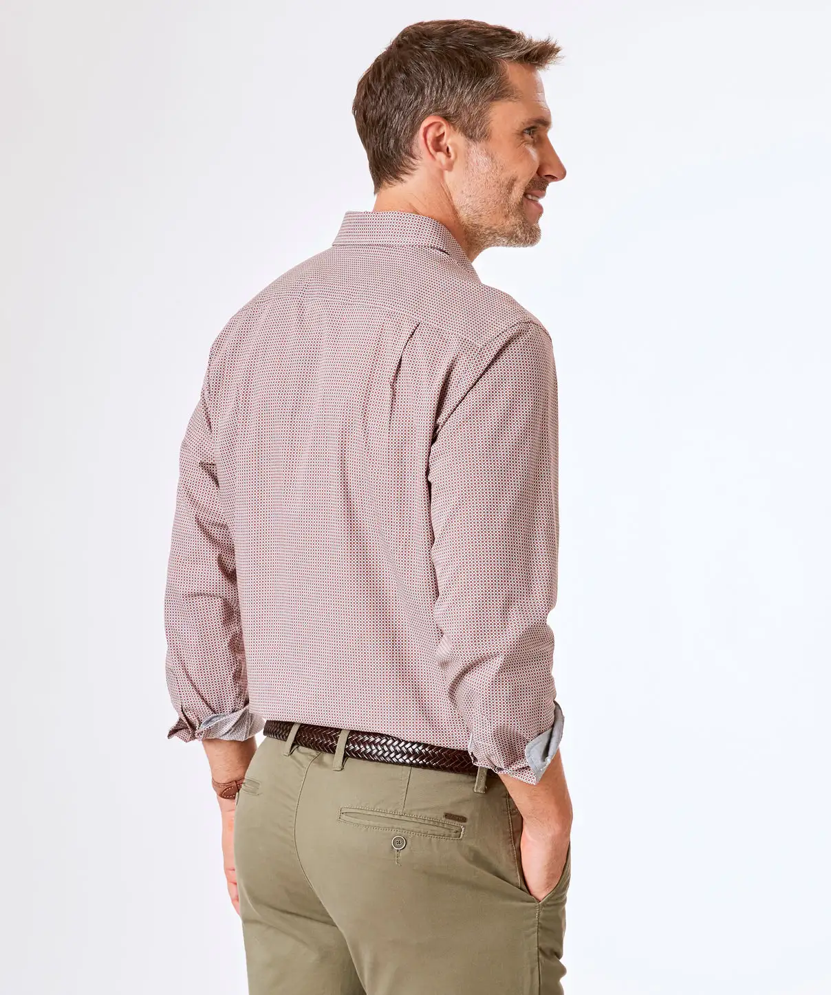 Gazman Smart Square Print Shirt - Brick 5 Gazman Smart Square Print Shirt - Brick - Image 3