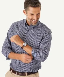 Gazman Easy Care Stretch Check Shirt - Navy -Cheap Gazman Store 3 360a9163 6bac 43e9 a908 e147053dac5d